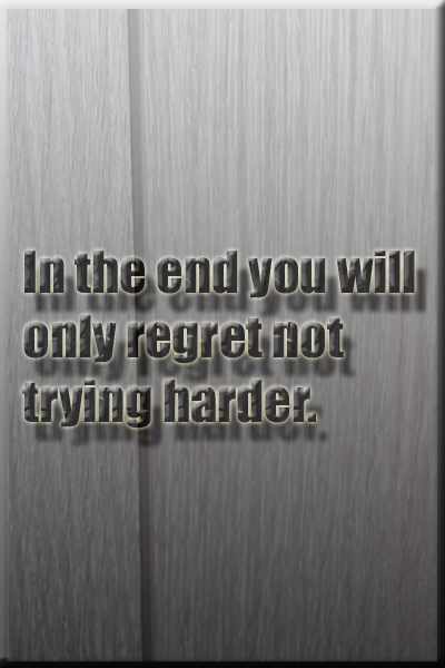 Regret & Try Harder Quote
