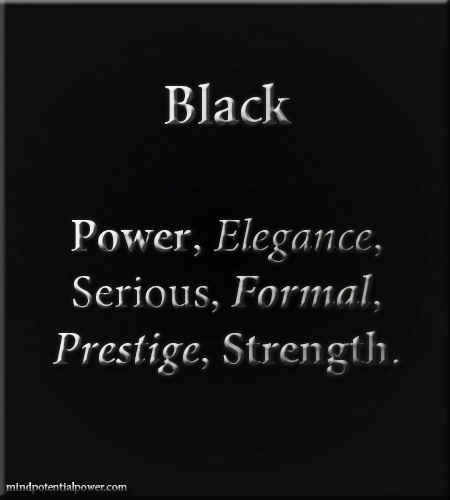 Colour black meanings and associations. 